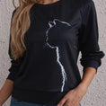 Load image into Gallery viewer, EMERY ROSE Cat Print Raglan Sleeve Sweatshirt