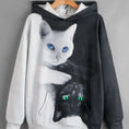 Load image into Gallery viewer, 3D Cat Print Drop Shoulder Hoodie