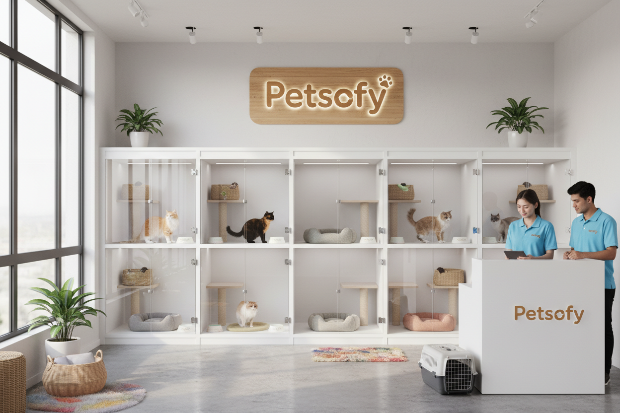 Petsofy pet hotel reception area in Kuwait