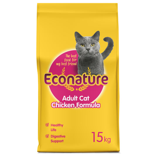 ECONATURE YELLOW ADULT CAT CHICKEN 15 KG