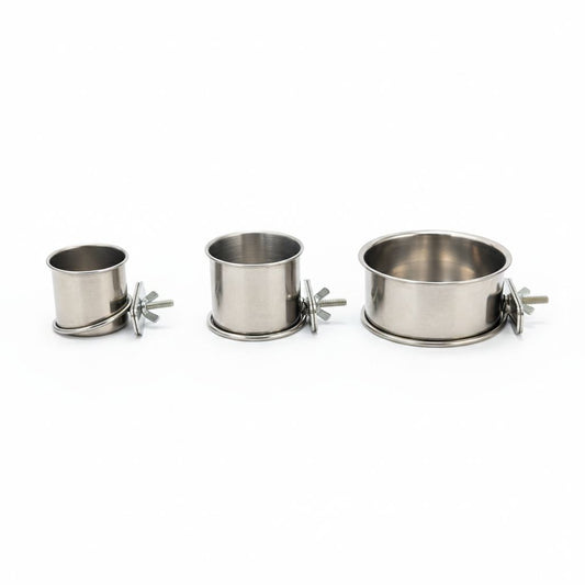 Stainless Steel Bird Bowls with Clamp