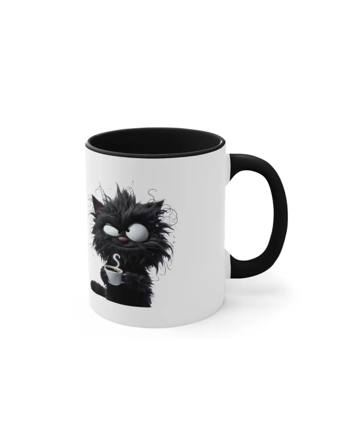Cartoon Black Cat Coffee Mug