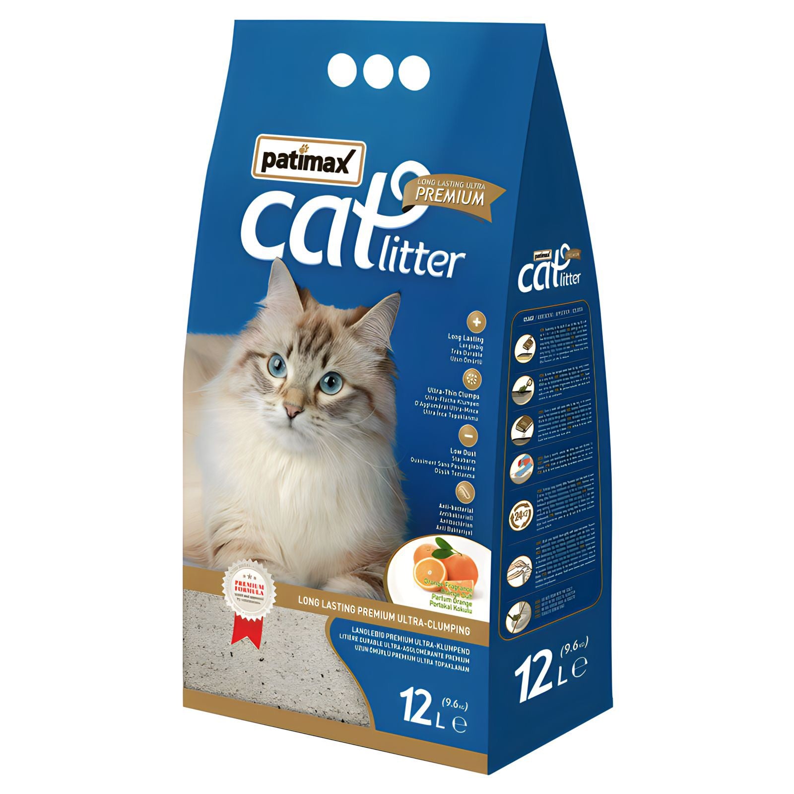 Patimax Orange Fragrance Premium Ultra Clumping Cat Litter 12L