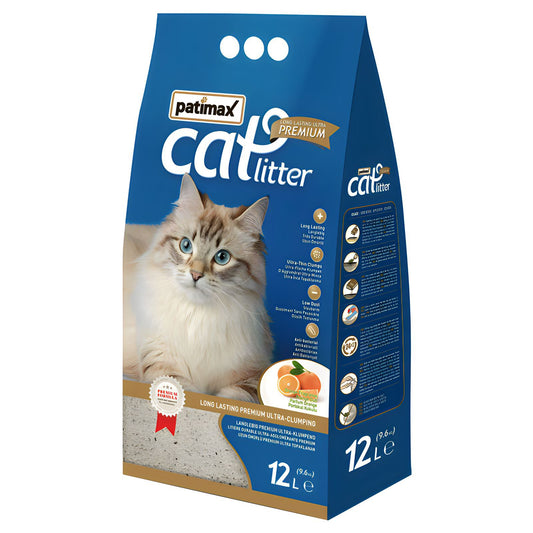 Patimax Orange Fragrance Premium Ultra Clumping Cat Litter 12L