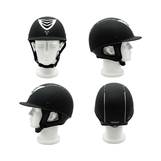 Plastic Riding Helmet - Black & Silver