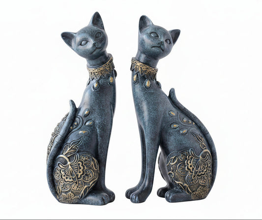 Elegant Cat Figurines – Set of 2
