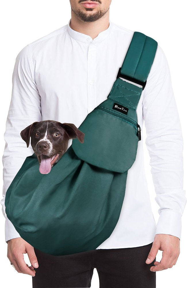 SlowTon Hands-Free Padded and Adjustable Sling Dog & Cat Carrier,