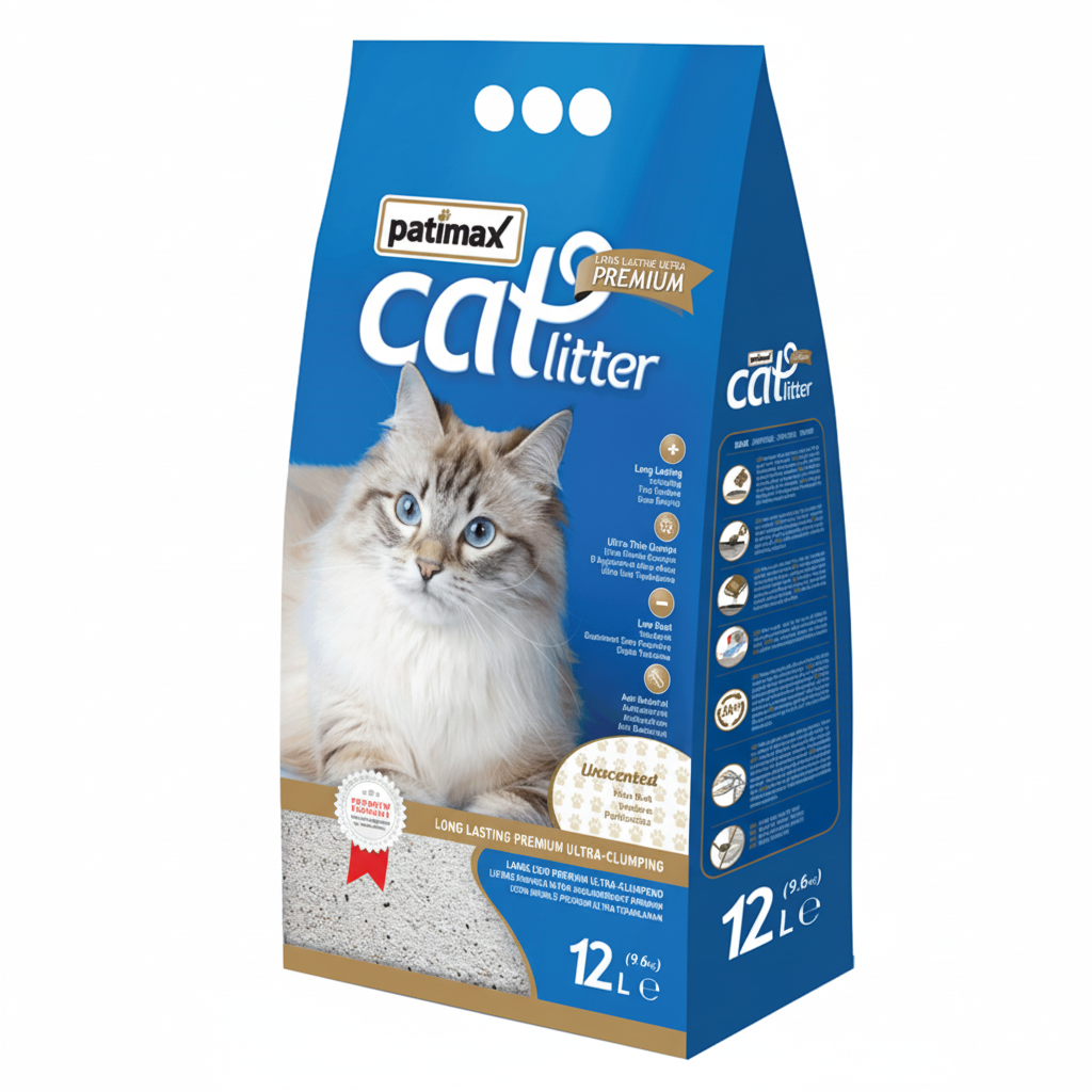 Patimax Unscented Fragrance Long Lasting Premium Cat Litter 12L