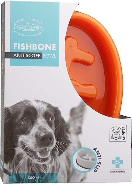 M-PETS FISHBONE BOWL ORANGE