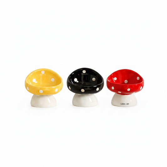 Cat and dog Ceramic Bowl Mushroom  Shaped