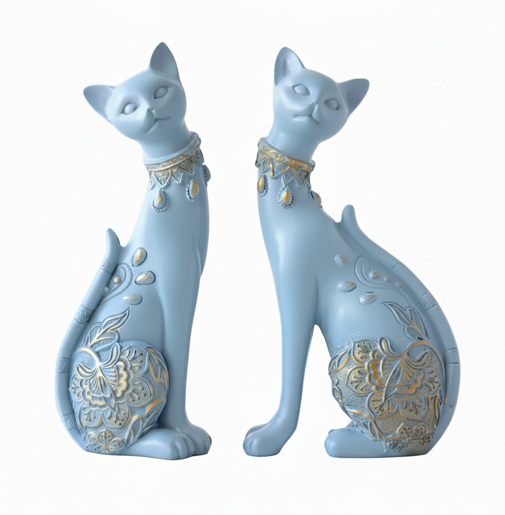 Elegant Cat Figurines – Set of 2