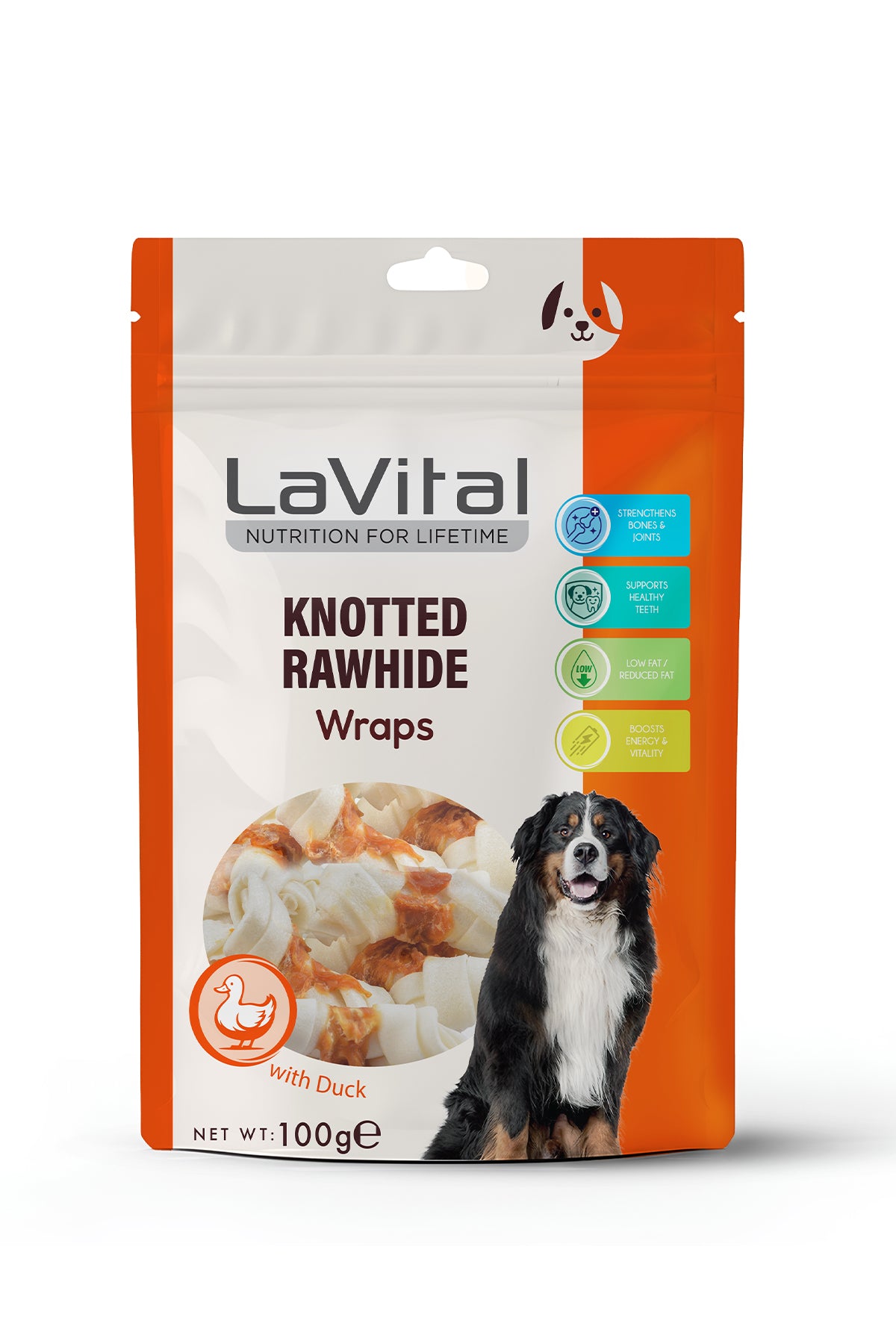 LaVital Dog Treat Duck Meat Wrapped Bone 100g