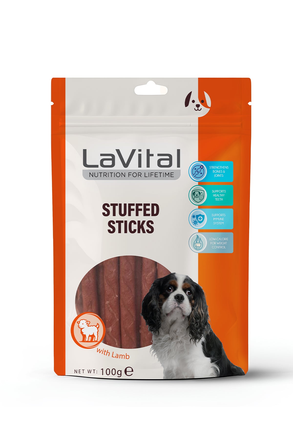 LaVital Dog Treat Soft Sticks with Lamb and Salmon 100g