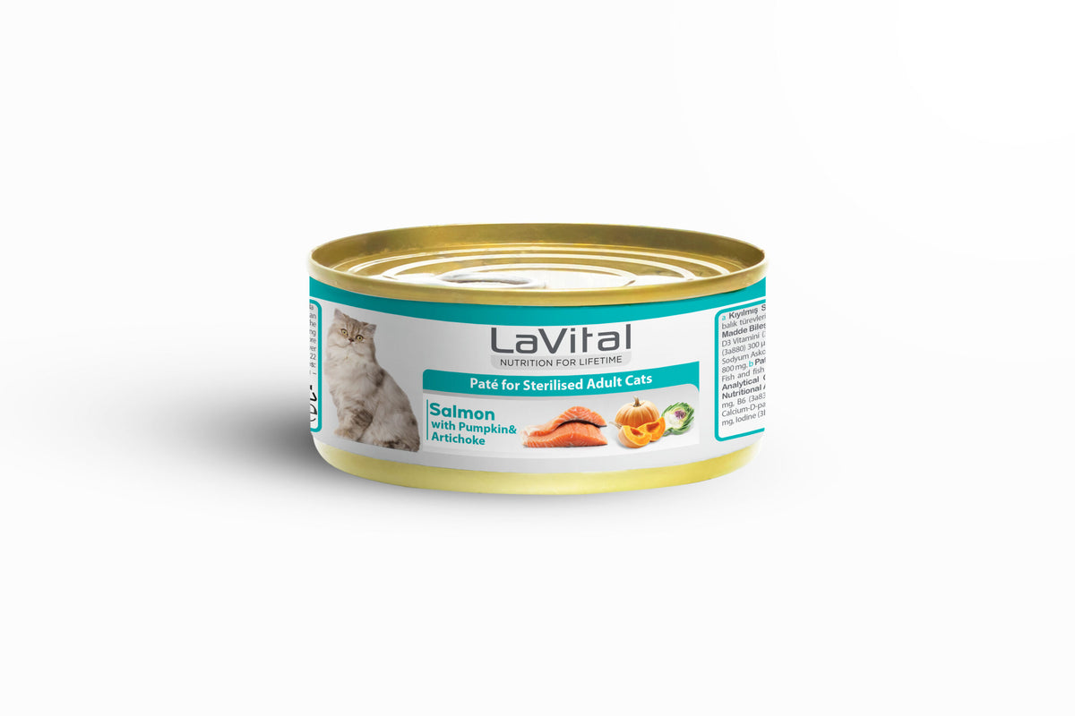 Lavital Salmon, Pumpkin and Artichoke Sterilized Adult Cat Wet Food 85GR