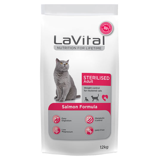 LaVital Sterilised Adult Cat Salmon 12 KG