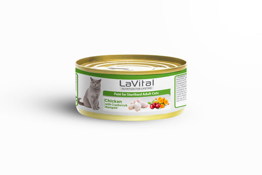 LaVital Chicken, Cranberry & Marigold Sterilised Adult Cat Wet Food 85GR