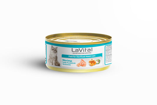 LaVital Shrimp, Pumpkin & Artichoke Sterilised Adult Cat Wet Food 85GR