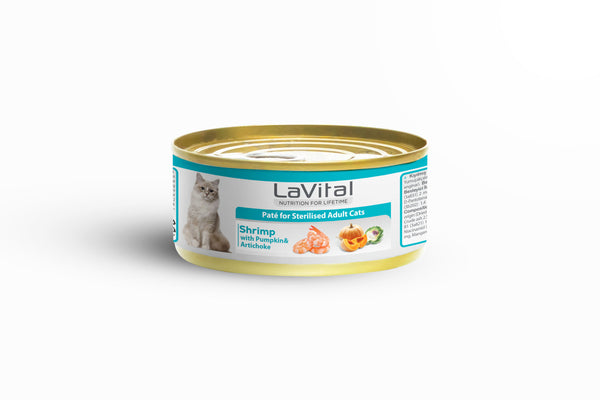 LaVital Shrimp, Pumpkin & Artichoke Sterilised Adult Cat Wet Food 85GR
