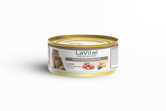 LaVital Lamb Meat, Blueberry & Turmeric Sterilized Adult Cat Wet Food 85g