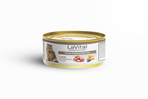 LaVital Lamb Meat, Blueberry & Turmeric Sterilized Adult Cat Wet Food 85g