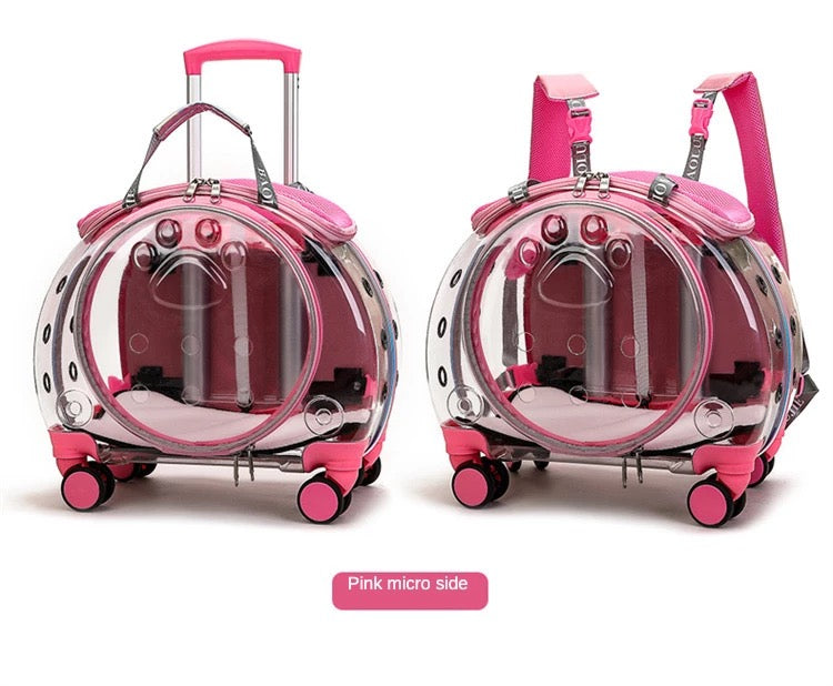 trolley bag portable pet flightcase transparent