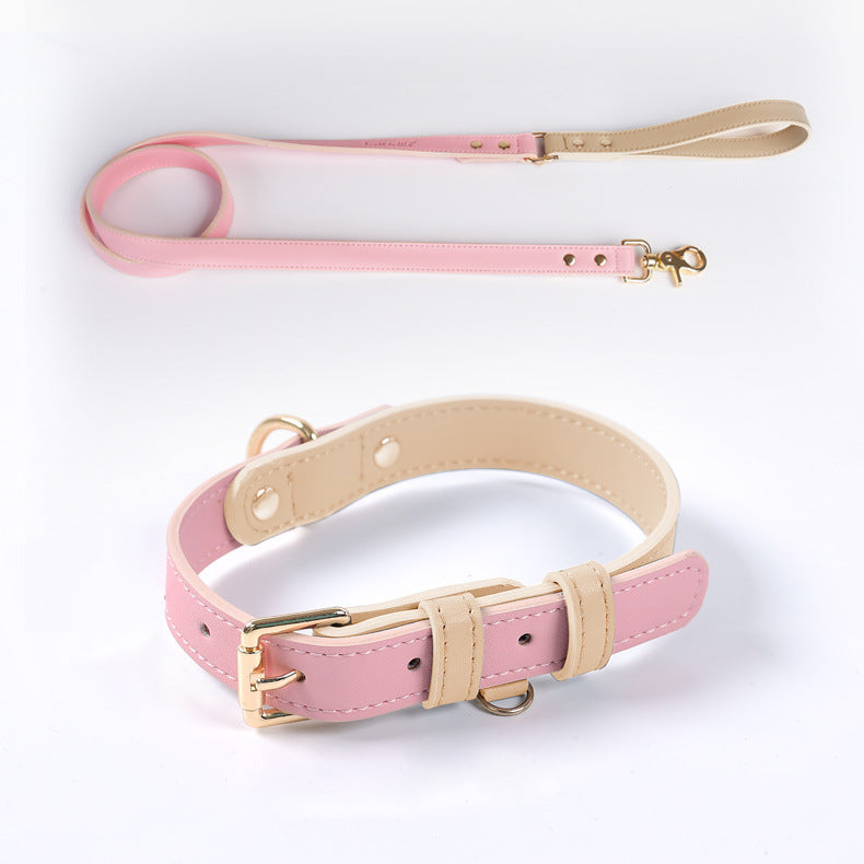 Leather Dog Collar and Leash Set