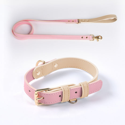 Leather Dog Collar and Leash Set