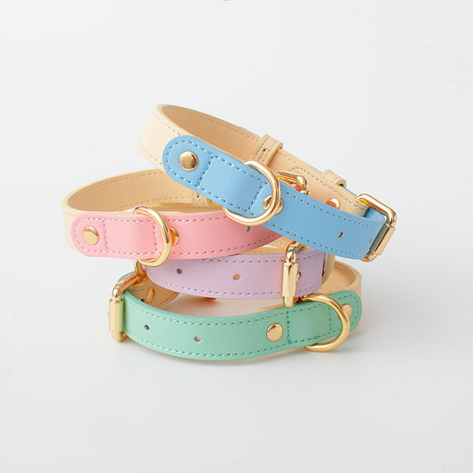 Leather Dog Collar and Leash Set