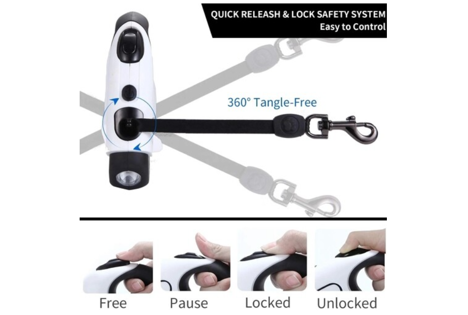 Dog Leash with LED Flashlight