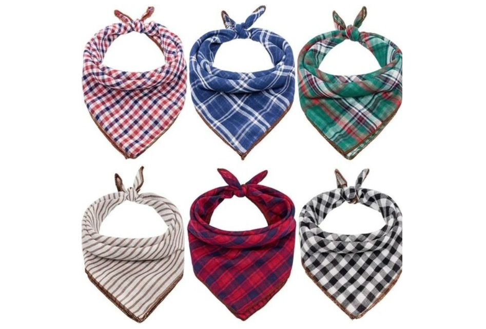 Adjustable Designer  Cat& Dog Collar Square Plaid Cotton