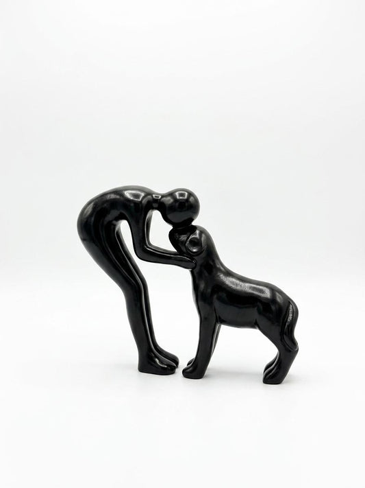 Modern Abstract Dog & Human Decorative Sculpture