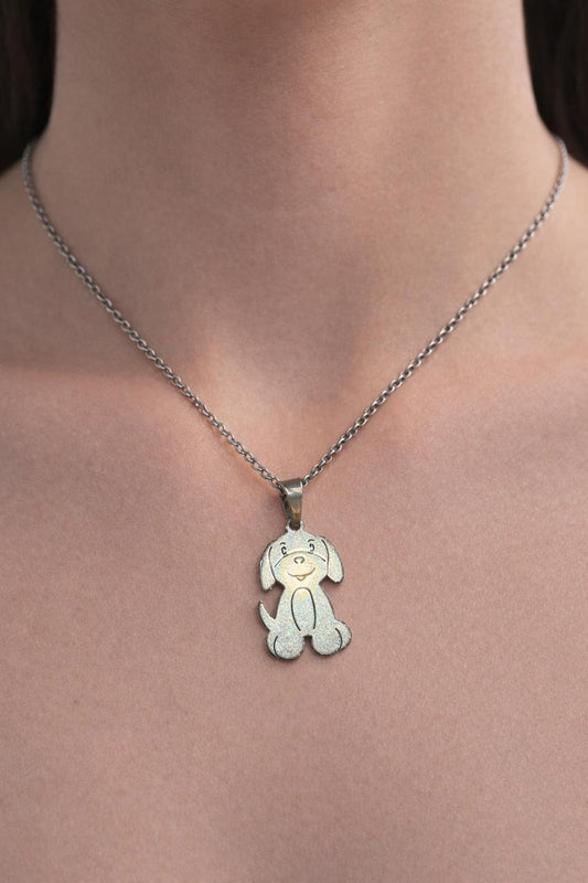 Silver Dog Pendant Necklace