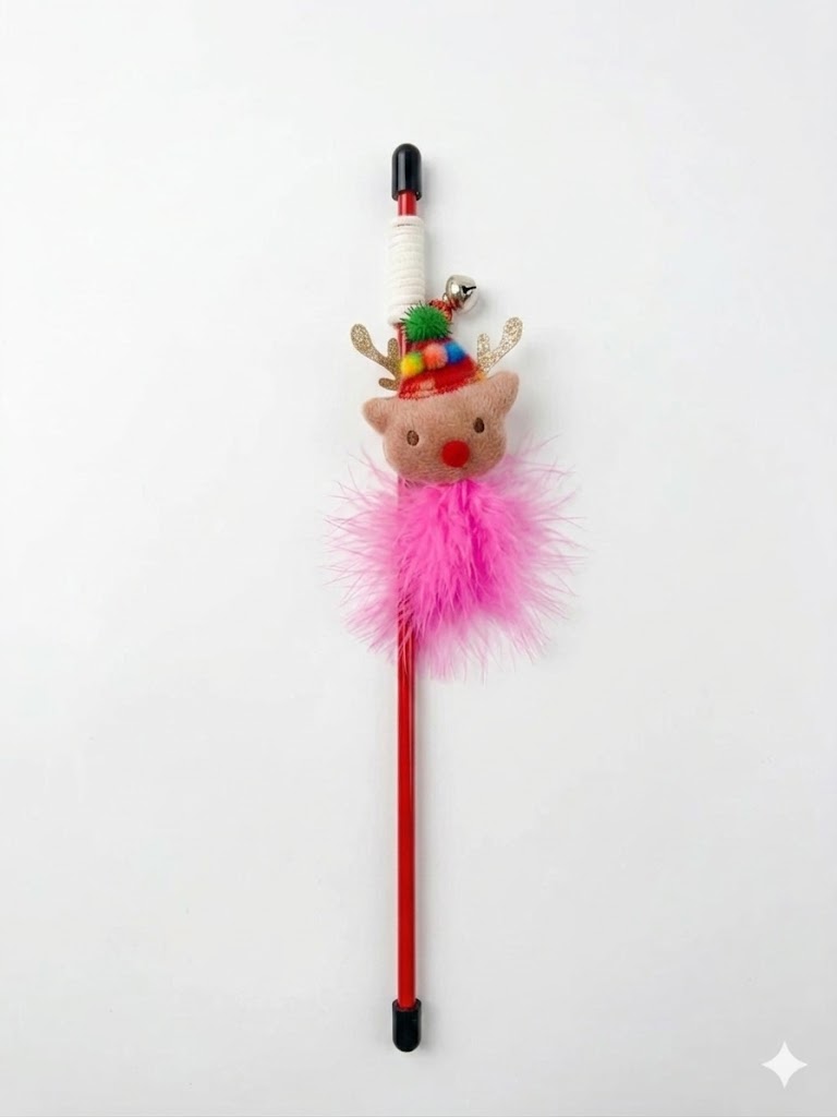 Christmas Cat Wand Toy Set