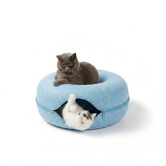 Cozy Cat Cave Donut Tunnel Bed