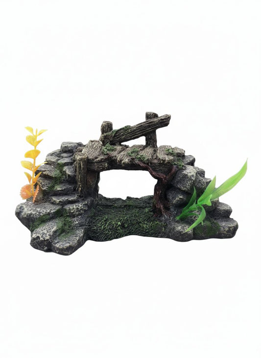 Stone Bridge Aquarium Decoration – Natural Rock Ornament