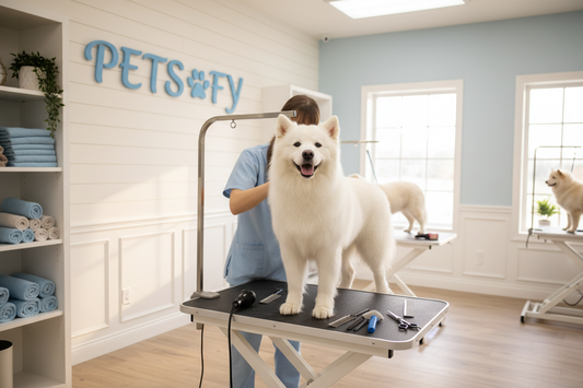 dog grooming with pet sofy name