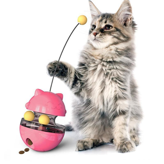 Funny Pet Tumbler Track BallInteractive Cat Food Feeding toy