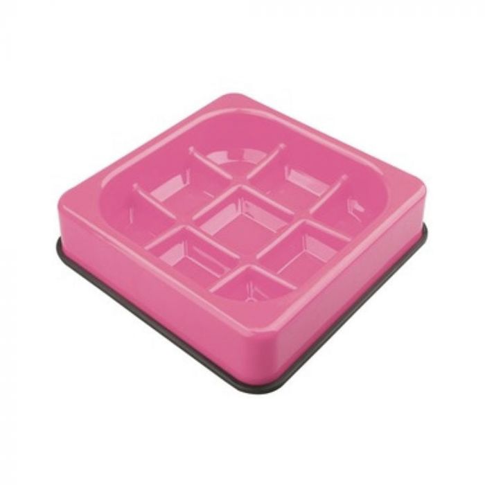 M-Pets Checkered Waffle Slow Feed Pet Bowl