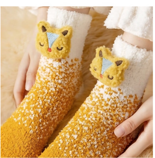 Cartoon Decor Fuzzy Socks