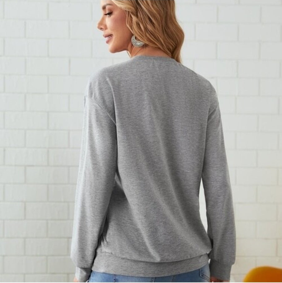 EMERY ROSE Giraffe Graphic Drop Shoulder Sweatshirt