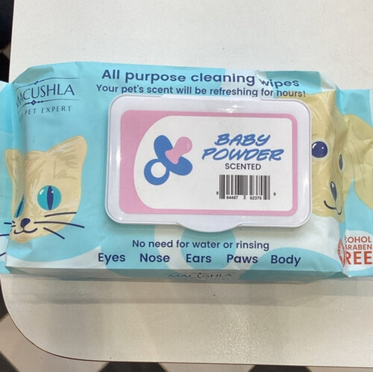 Macushla Pet Wipes baby powder