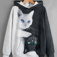 Load image into Gallery viewer, 3D Cat Print Drop Shoulder Hoodie
