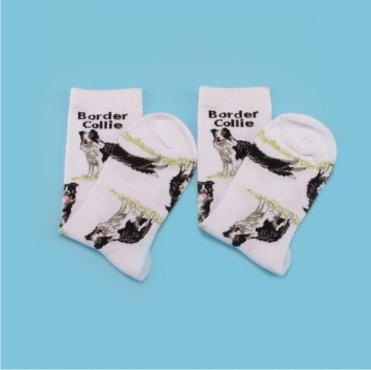 Men Dog Print Crew Socks