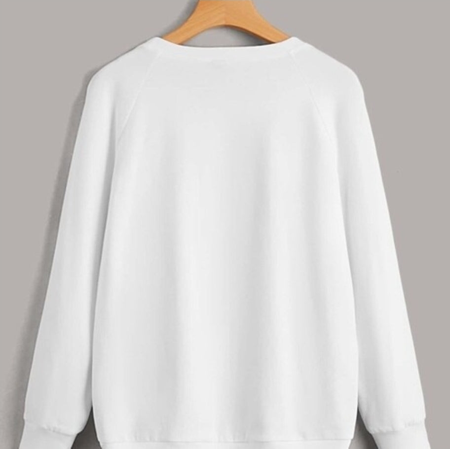 EMERY ROSE Cats Print Raglan Sleeve Sweatshirt